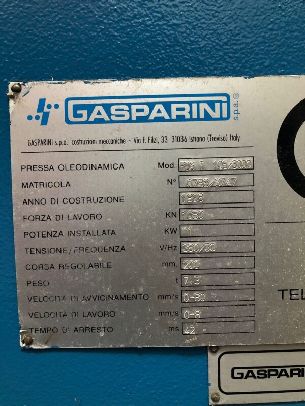 PRESSA PIEGATRICE GASPARINI MOD.PBS USATA.5